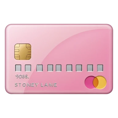 pink credit card that says stoney clover lane sticker