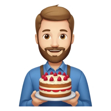 Beard whit a cake sticker