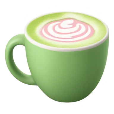 matcha latte in a pastel pink mug  sticker