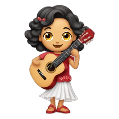 gitano con la camiseta del betistocando la guitarra con dos enanos vestidos de flamenca sticker