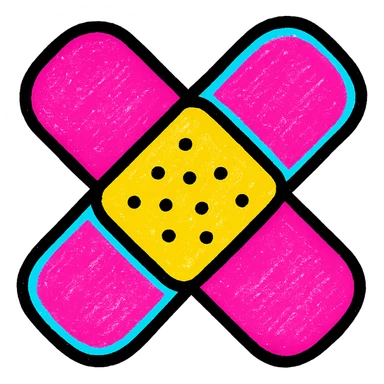 bandage, vibrant and bold, pop colors style sticker