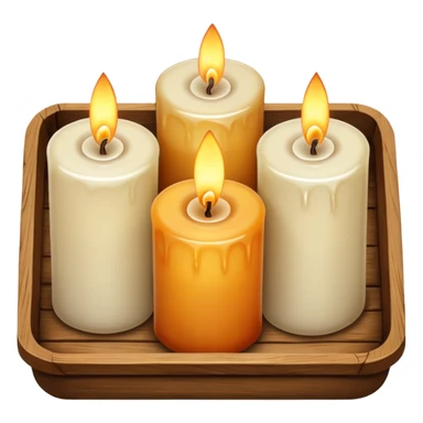 Three candles in a wood tray sticker
