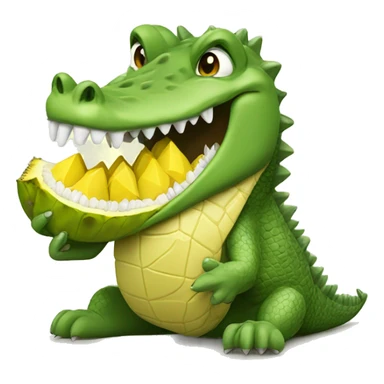 Crocodile eating a durian sticker