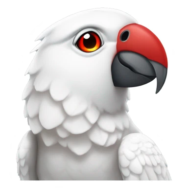 White parrot with red beak and red eyes sticker