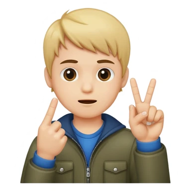 A boy showing the middle finger
 sticker