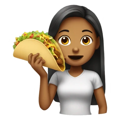 Girl eating taco sticker