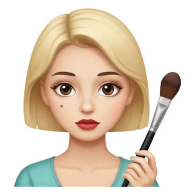 girl applying makeup sticker