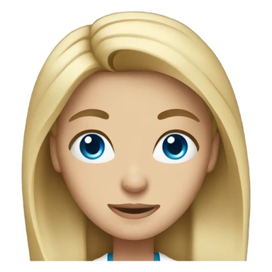 A blonde doctor with blue eyes and long hair sticker