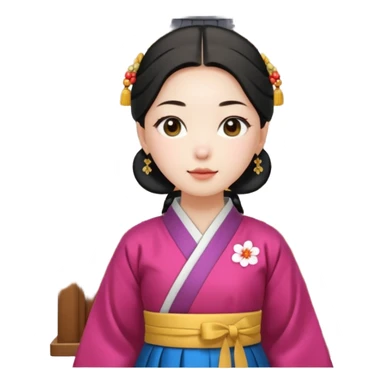 Korean woman serving the hall sticker