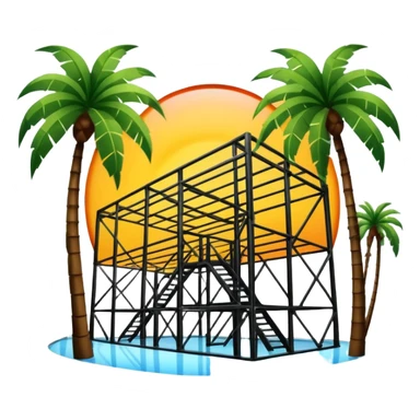 Steel, heat, and palm trees sticker