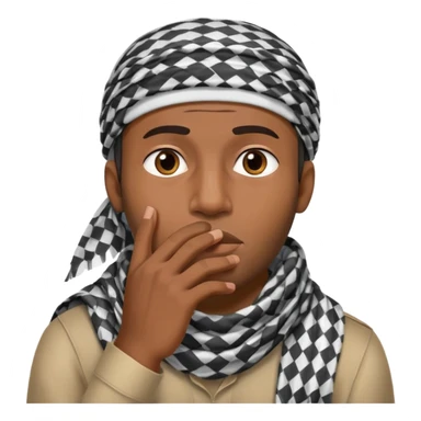 Homem preto com a coisa dos palavrões em cima da boca com um chapéu de habibi na cabeça  sticker