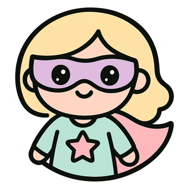 little alchemy style icon
subject: super human
border: medium-black
shape: round, circular
background: white
style: full color fill with medium black outlining sticker