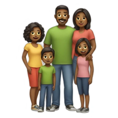 family taking picture sticker