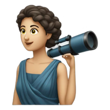 Greek Woman with astronomy telescope sticker