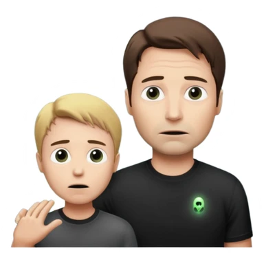 Mulder from the x-files looking very very worried (not trusting anyone today) while wearing a dark t-shirt an alien beam trying to lift him up sticker
