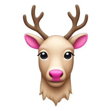 Beige and pink reindeer sticker