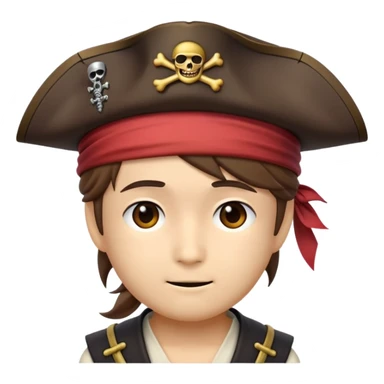 please generate an emoji of Fusatarou Oosawa from golden kamuy wearing a pirate hat sticker