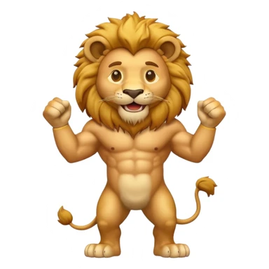 a lion emoji, full body, 3D emoji style sticker
