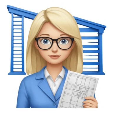 Blonde avec yeux bleus qui est architecte , cheveux lisses sticker