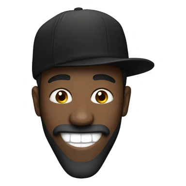 Head of man with beard and black Jordan hat laughing sticker