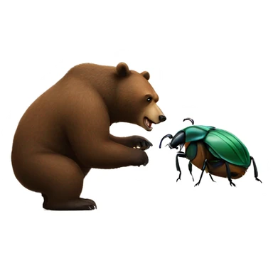 Bear hitting a beetle  sticker
