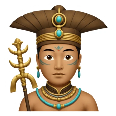 sanxingdui man from Xia, Shang, and Zhou dynasties doing 12 different things sticker