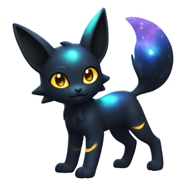 Shiny Nebula Galaxy Umbreon-Litten full body sticker
