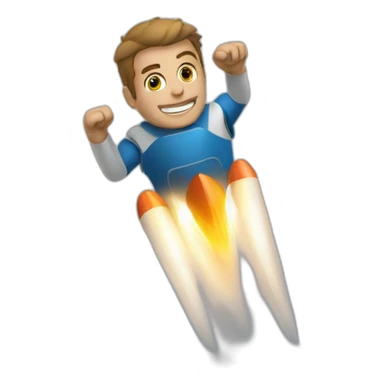 man-rocket-towards a goal sticker