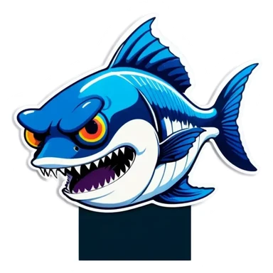 angry pelagic fish sticker
