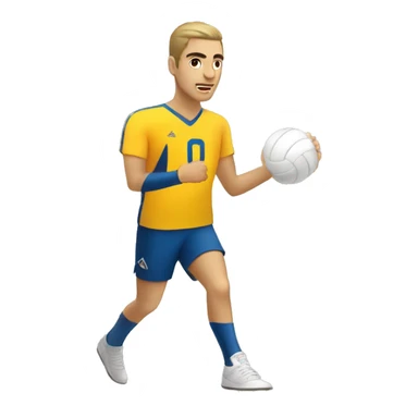 persona en el piso jugando voleibol sticker