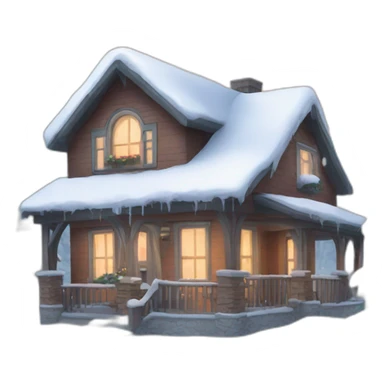 home in winter new year sticker
