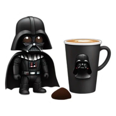 Dark Vader with coffe sticker