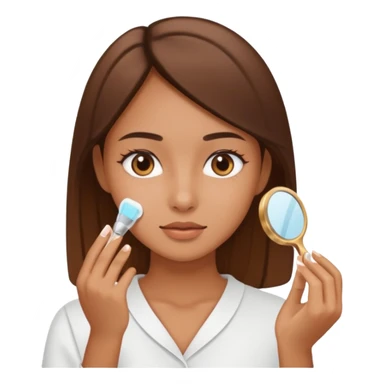 Chica haciendose skincare sticker