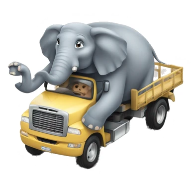 Elephant wh driving truck sticker