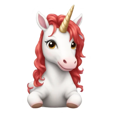 Baby unicorn with red hair sticker