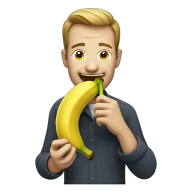 Man eating banana sticker