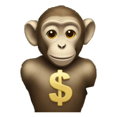 Monkey spreading money  sticker