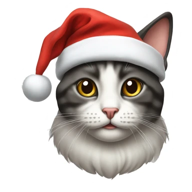 Siamès cat wearing a santa hat sticker