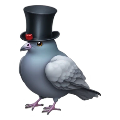 Pigeon with a top hat and a monocle sticker
