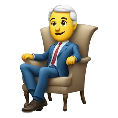 Businessman with blueprint in armchair sticker