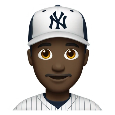 Man with cap and jersey of the New York Yankees sticker