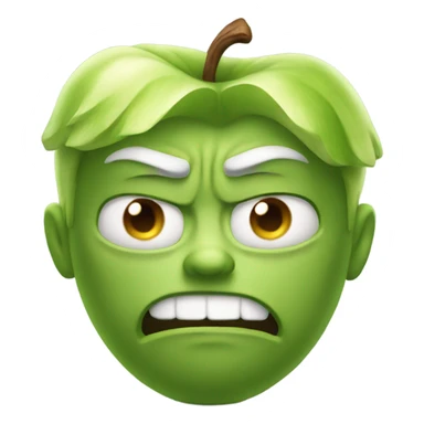 Muscular apple with sour expression  sticker