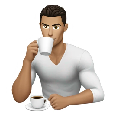 Cristiano Ronaldo drinking coffee sticker