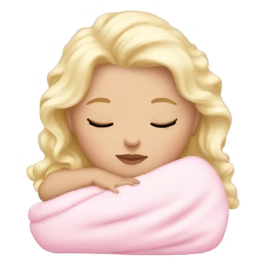 newborn white blonde sleep pink sticker