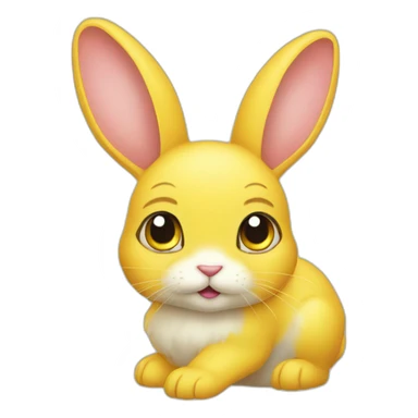 yellow bunny with oval eye catJAM sticker