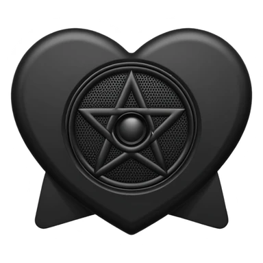 Black speaker heartagram sticker