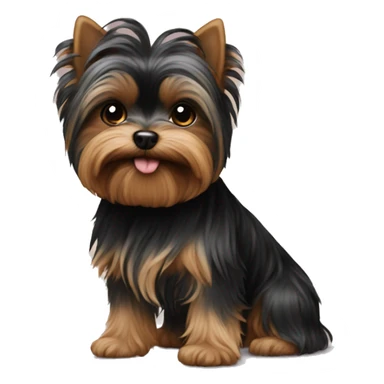 Small black yorki  sticker