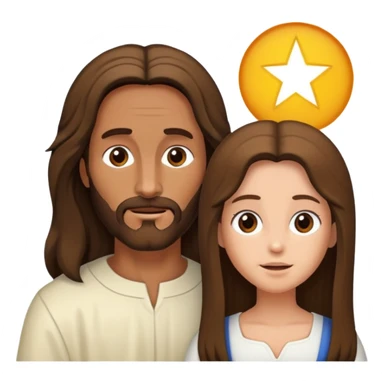 Jesus abraçando uma menina de cabelo cacheado sticker