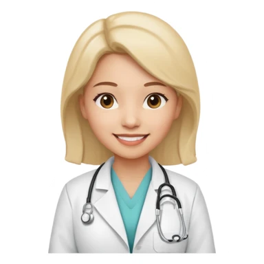 woman medic being accepted on a hospital sticker