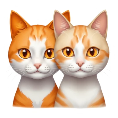 one orange creamy with orange eyes cat and one white with some gray stains on her face  sticker